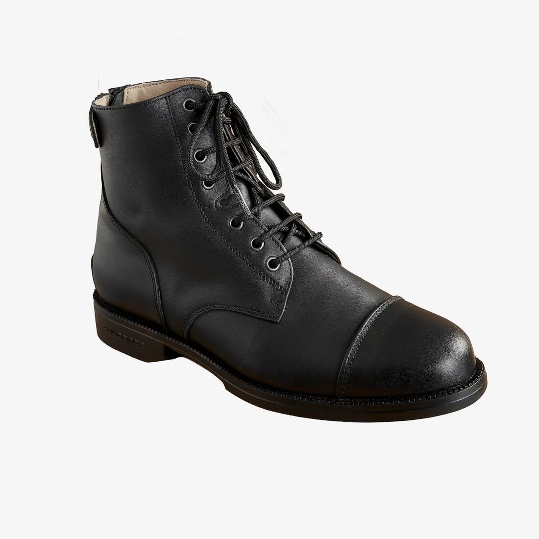 Boots équitation cuir paddock lacets Adulte - 560 noires
