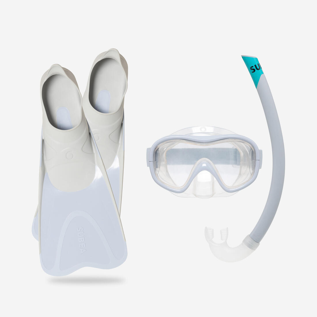 KIT de snorkeling adulte palmes masque tuba 100 Gris, Kit PMT 100 AD