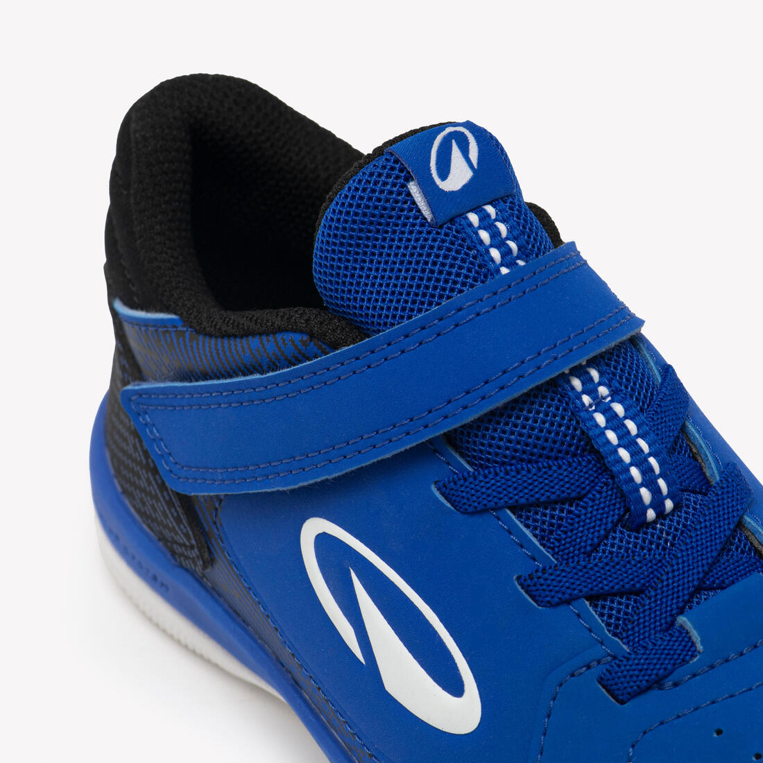 Chaussures de futsal sans lacet enfant, Eskudo Club Sala Easy orange et