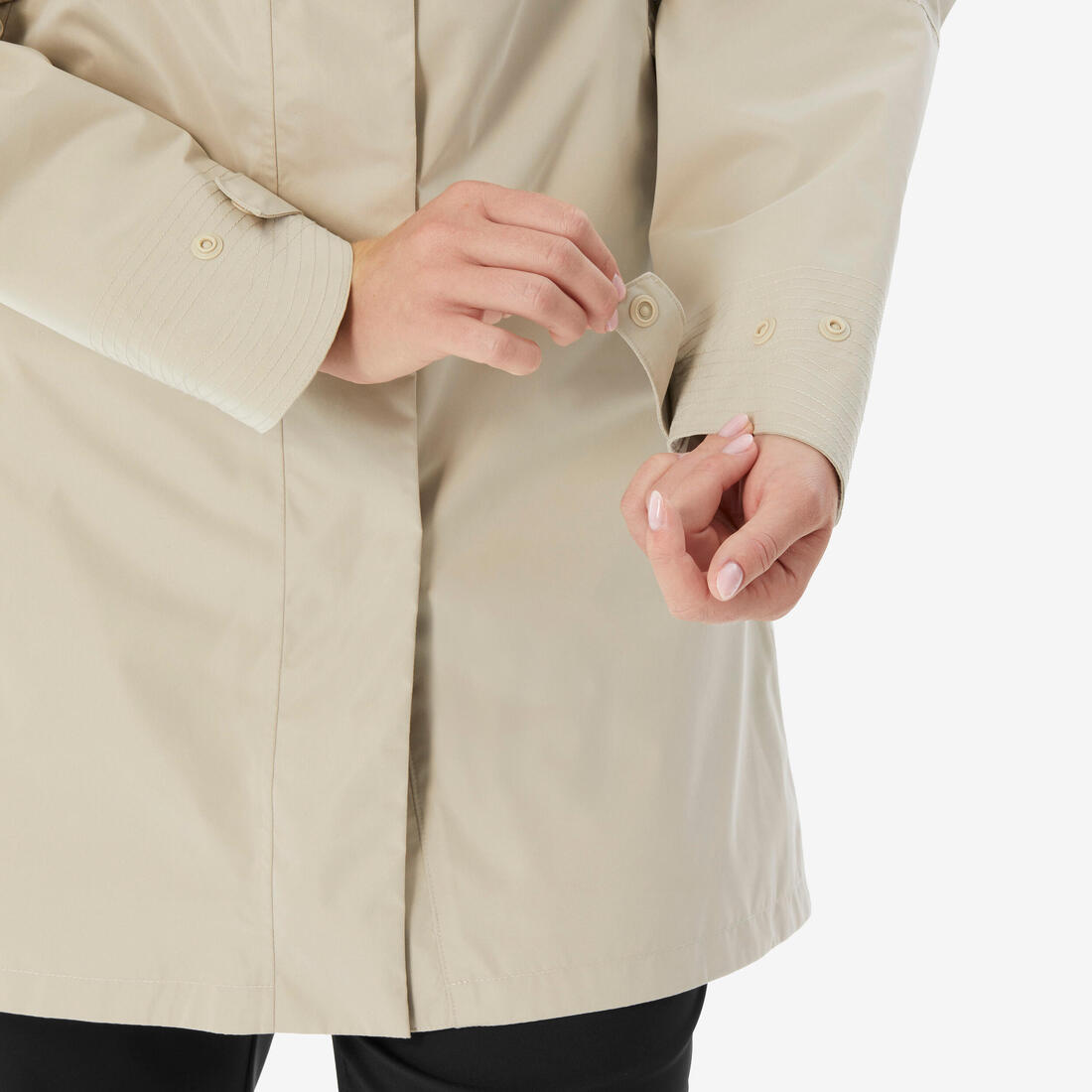 Veste longue imperméable femme, NH500