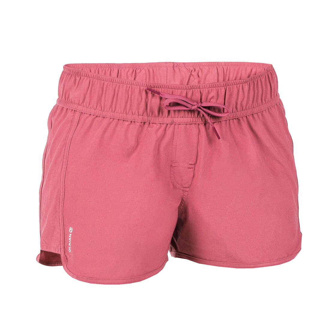 Boardshort surf femme TINI CORAIL avec ceinture élastiquée et cordon de serrage