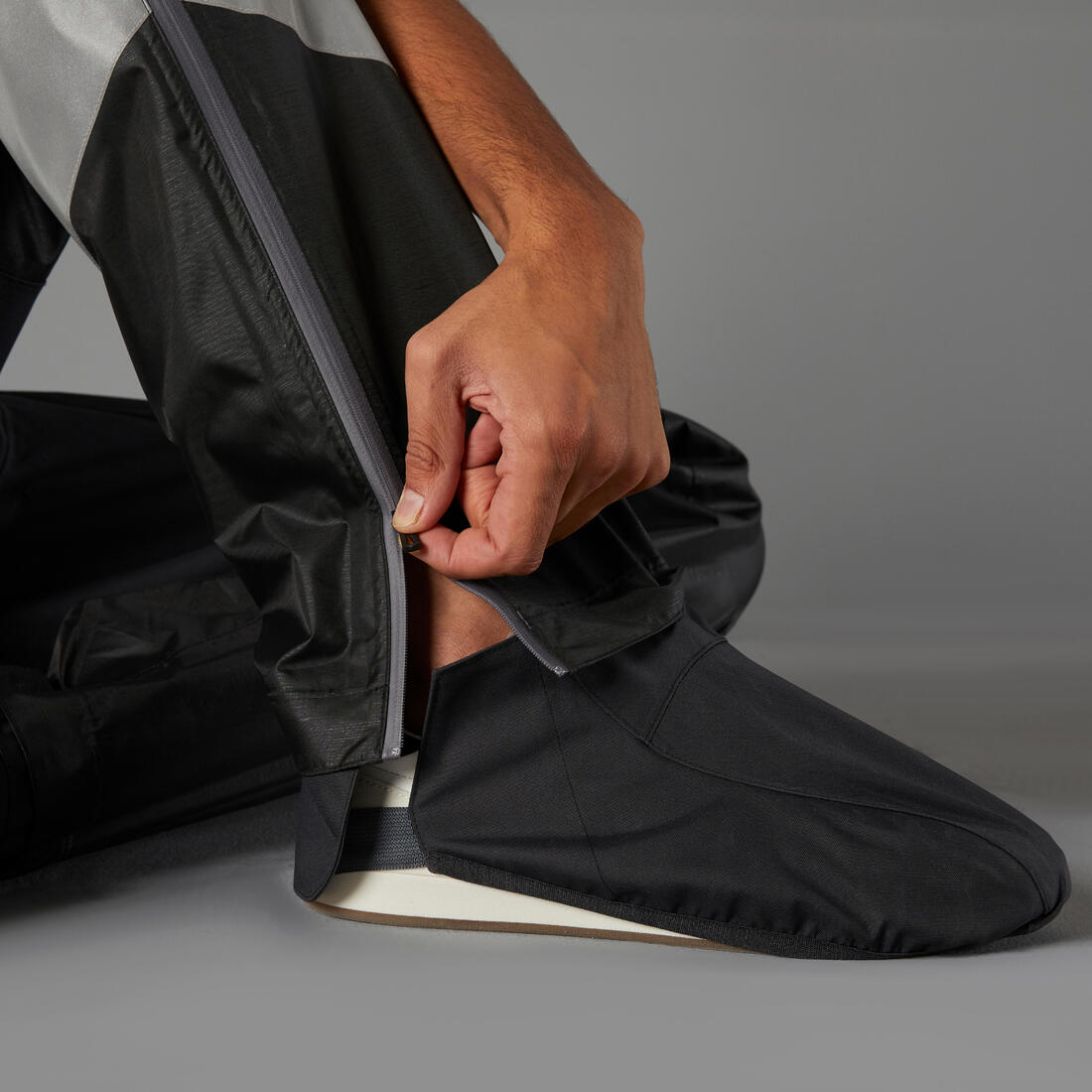 Surpantalon pluie velo ville avec couvre-chaussures integrees 540 homme noir