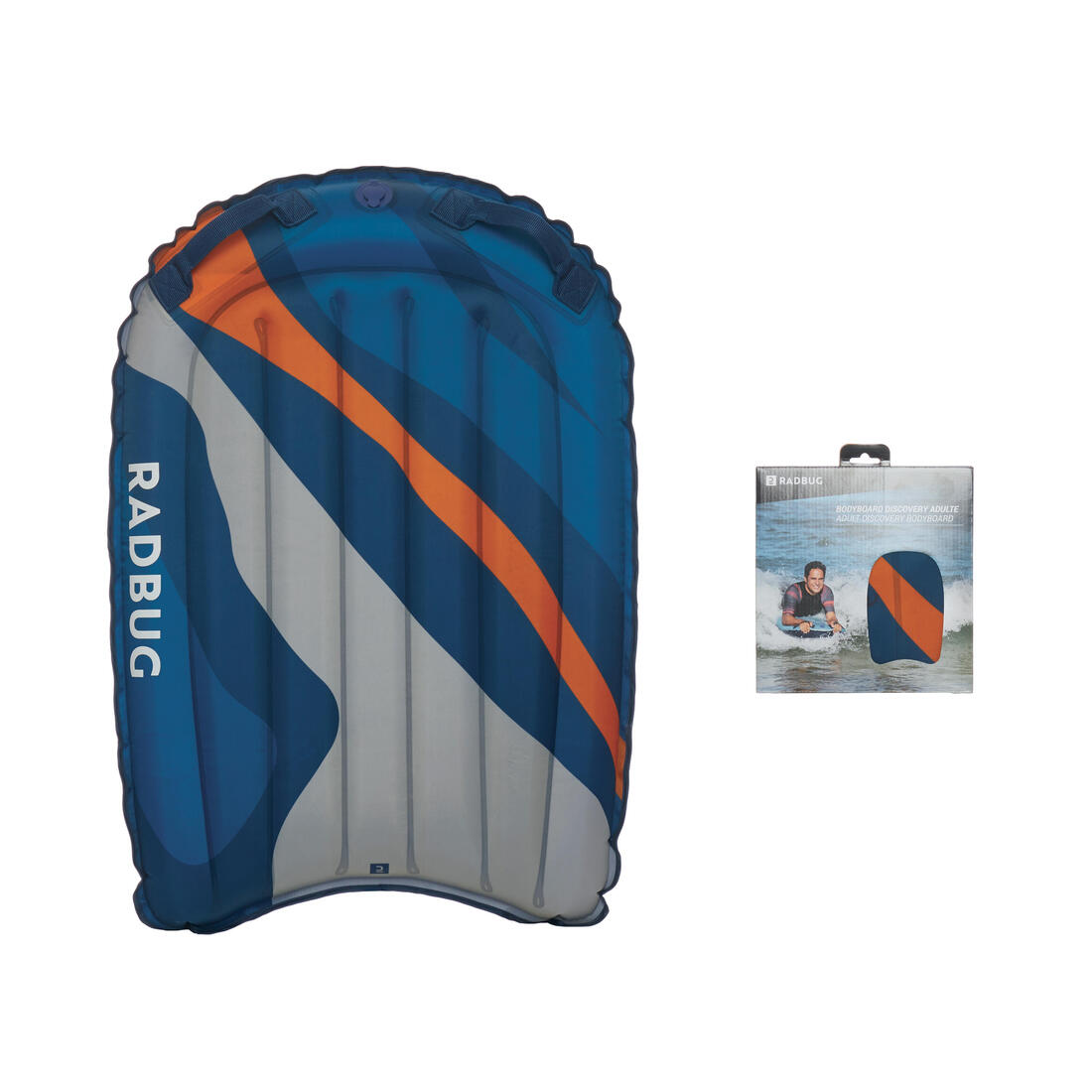 BODYBOARD DECOUVERTE GONFLABLE - COMPACT BLEU (25-75KG)