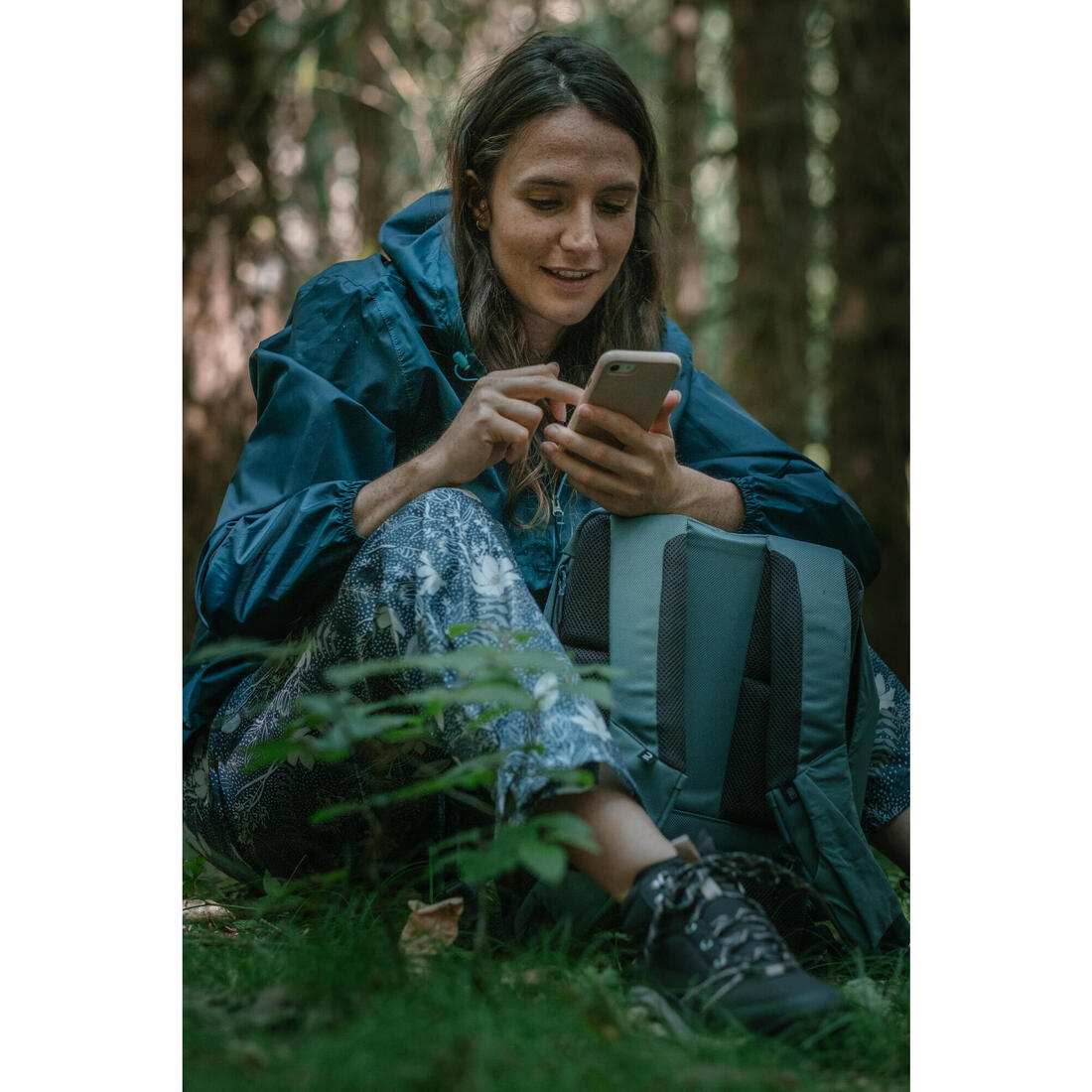 Veste de randonnée déperlante coupe-vent femme, Raincut 1/2 Zip