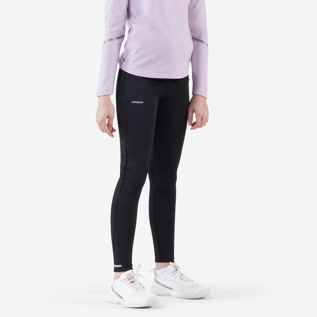 Legging de tennis fille - leg500 noir