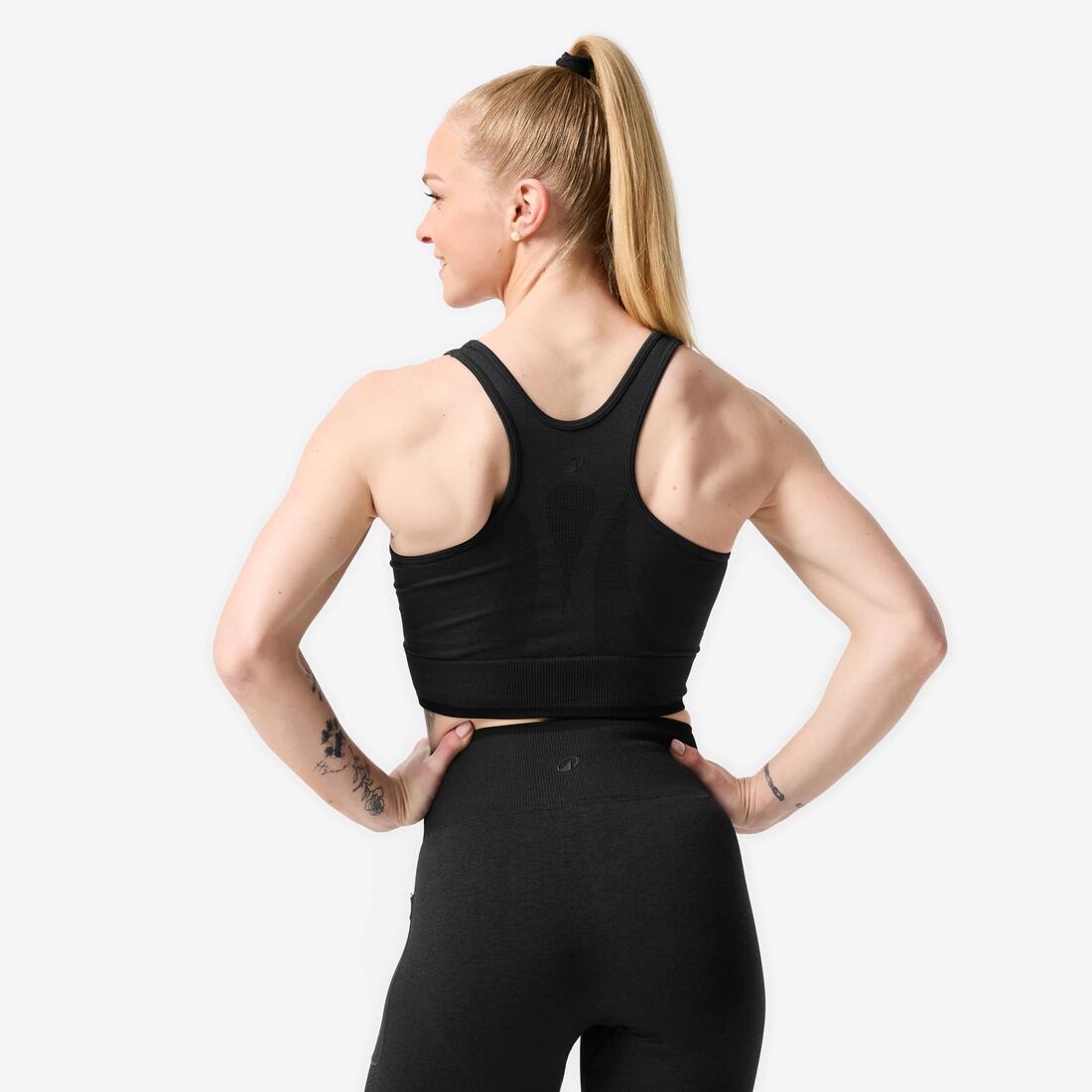 Débardeur seamless de musculation femme, violet foncé