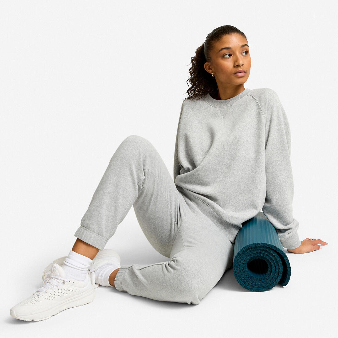 Pantalon de jogging droit en coton femme