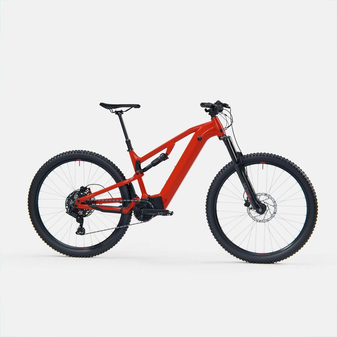 Vélo VTT électrique tout suspendu 29" - E-EXPL 520 S Rouge vif