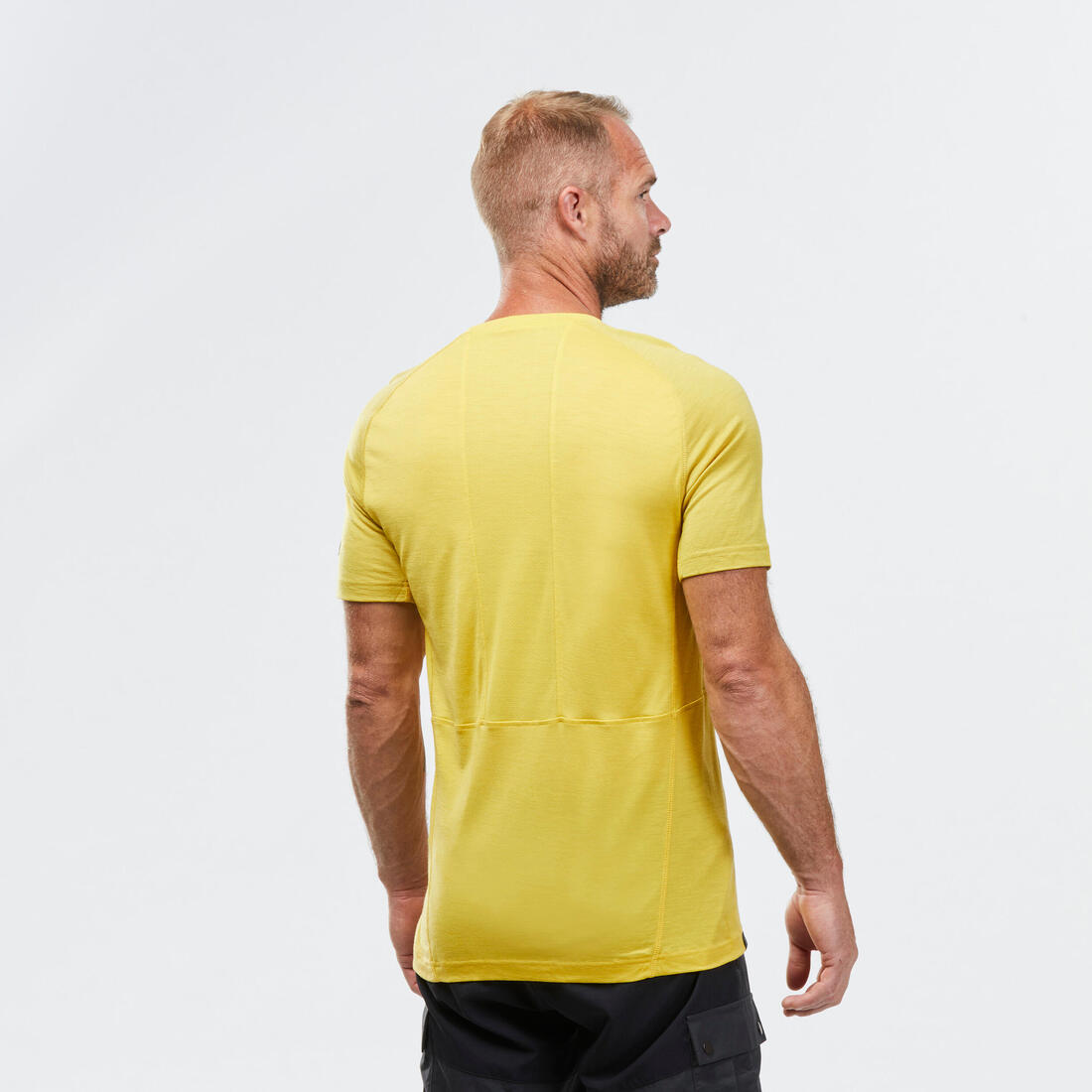 T-shirt de trek manches courtes en laine mérinos - homme - mt500