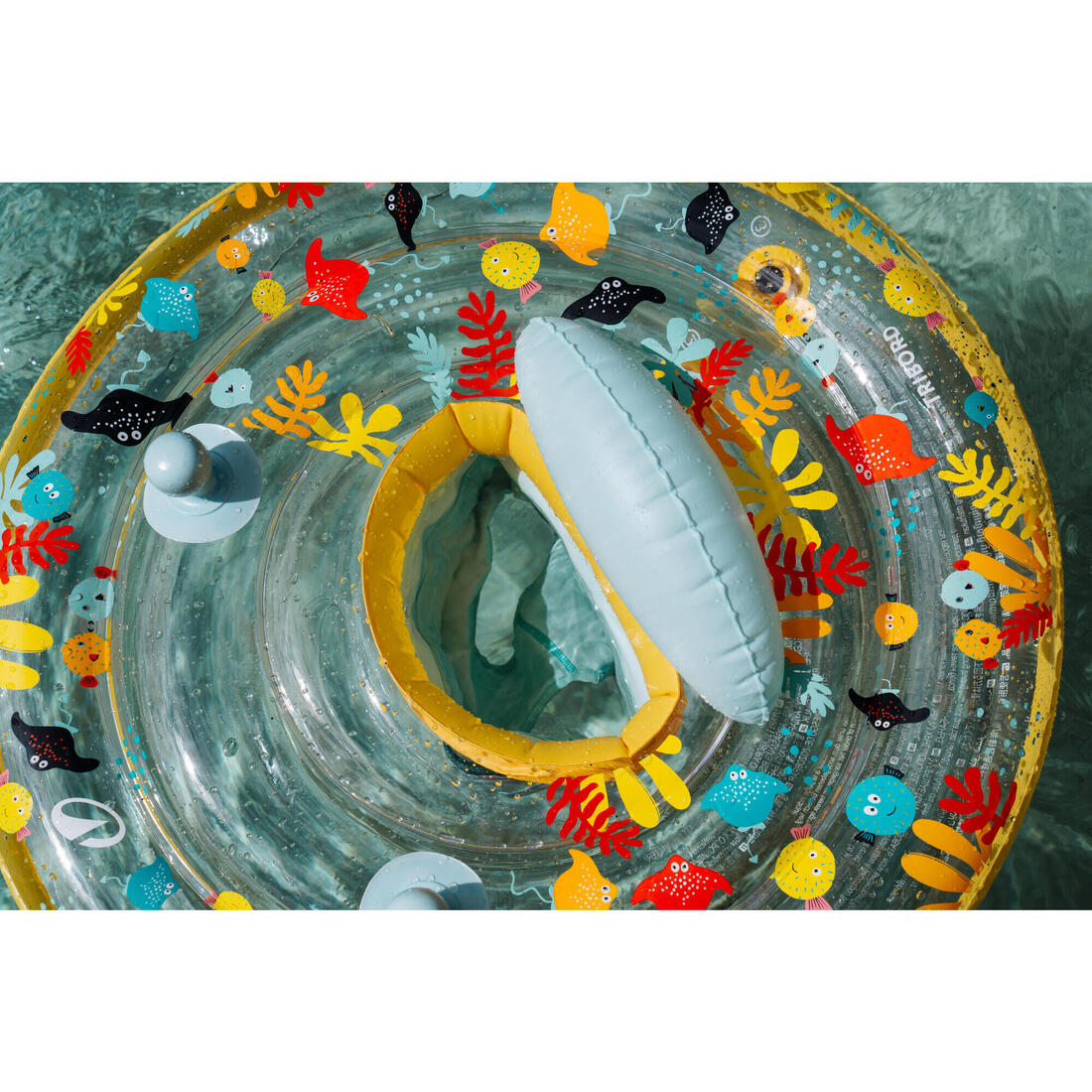 Bouée siège de piscine avec poignées Bébé 7-15kg - allfish jaune
