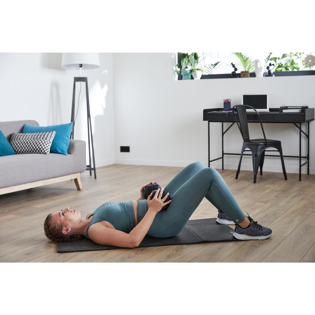 Haltères de cross training et musculation 12,5 kg - dumbbell hexagonale noire