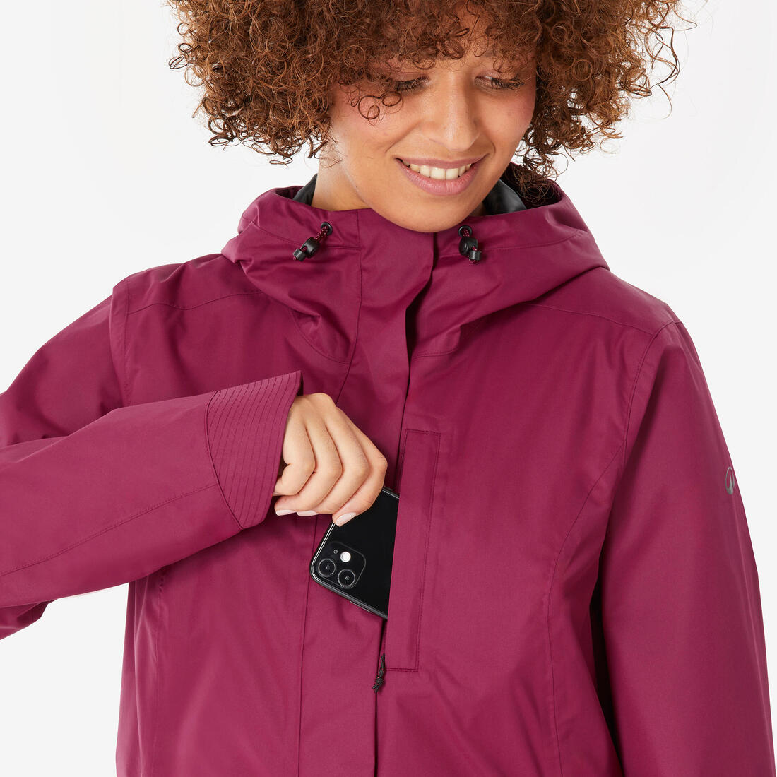 Veste de randonnée imperméable femme, NH500