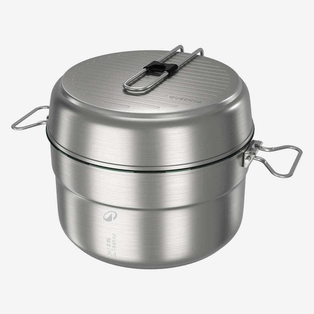 Popote 4 personnes de camping en acier inox + anti-adhésif