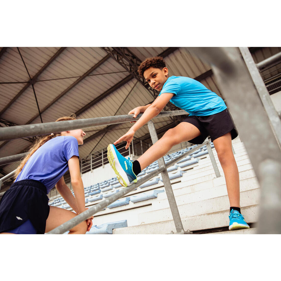 T-shirt de running respirant Enfant - KIPRUN Dry+ 500 marine