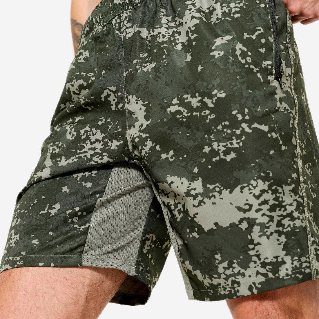 Short de fitness respirant poches zippées homme