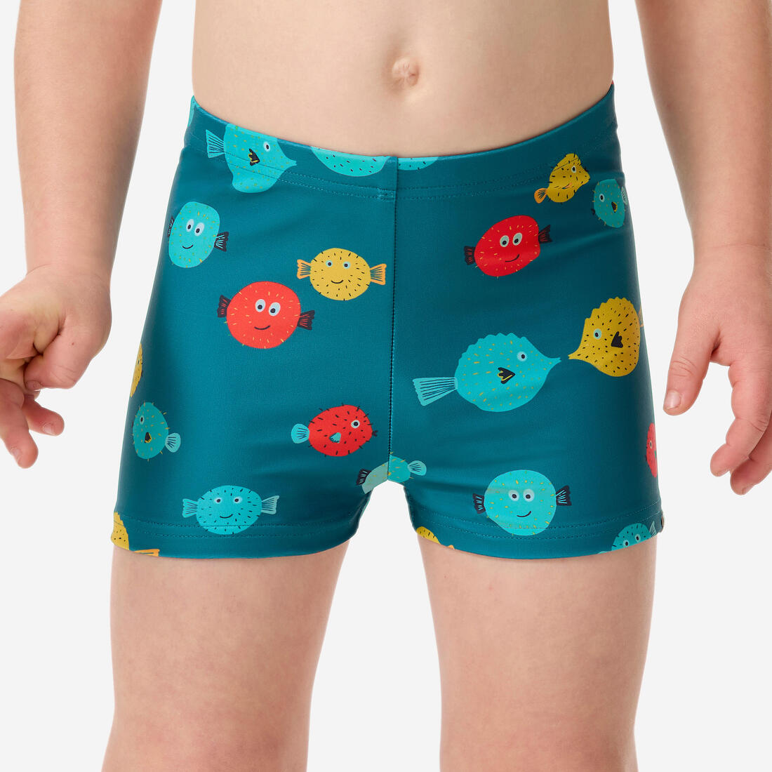 Boxer de bain bébé / enfant bleu imprimé crabes