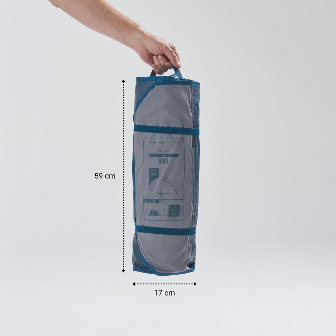 Tente de camping 3 places, MH100 gris