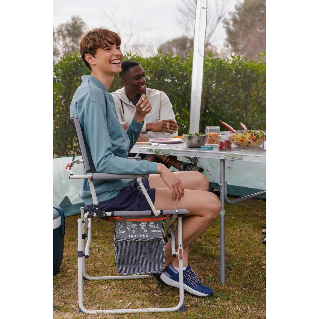 Chaise de camping pliante avec accoudoir