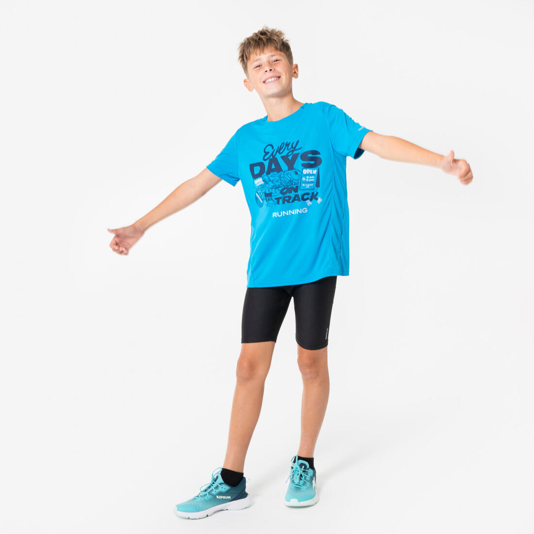 CUISSARD DE RUNNING ENFANT RESPIRANT - KIPRUN DRY NOIR