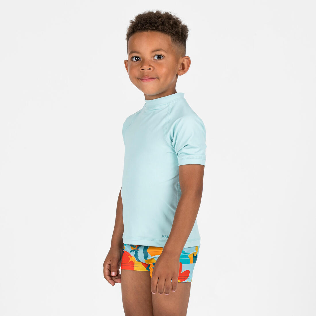 Boxer de bain bébé / enfant bleu imprimé crabes