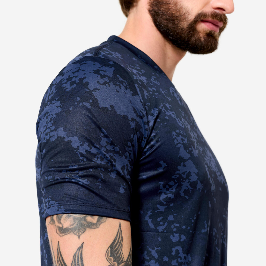 T-shirt de fitness manches courtes respirant col rond homme