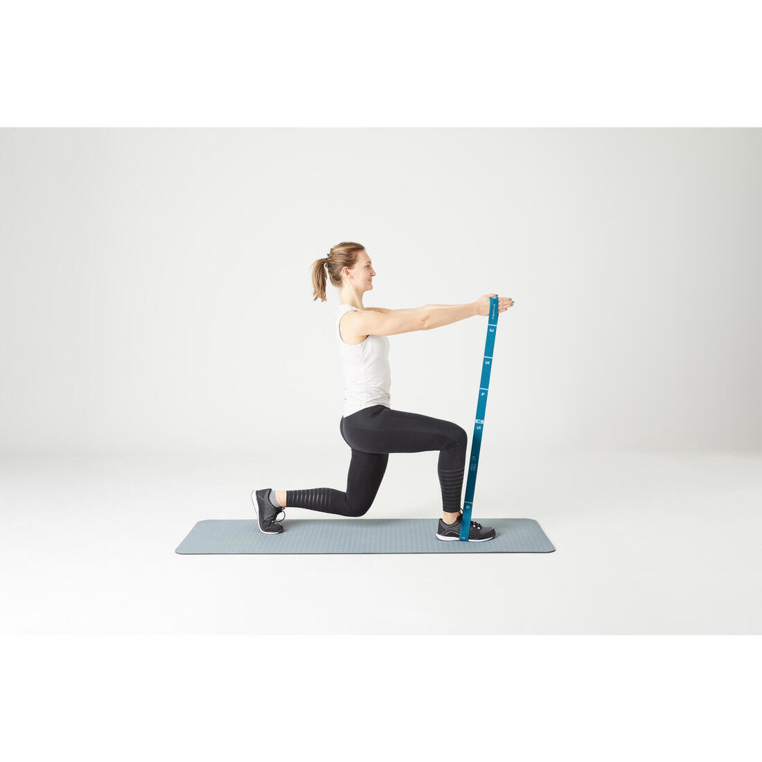 Bande élastique fitness résistance 7 kg textile - bleu marine
