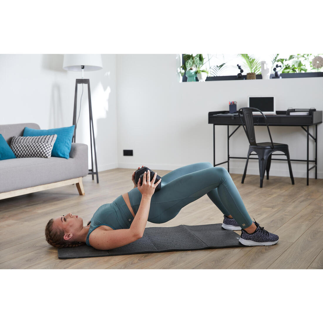 Haltères de cross training et musculation 12,5 kg - dumbbell hexagonale noire