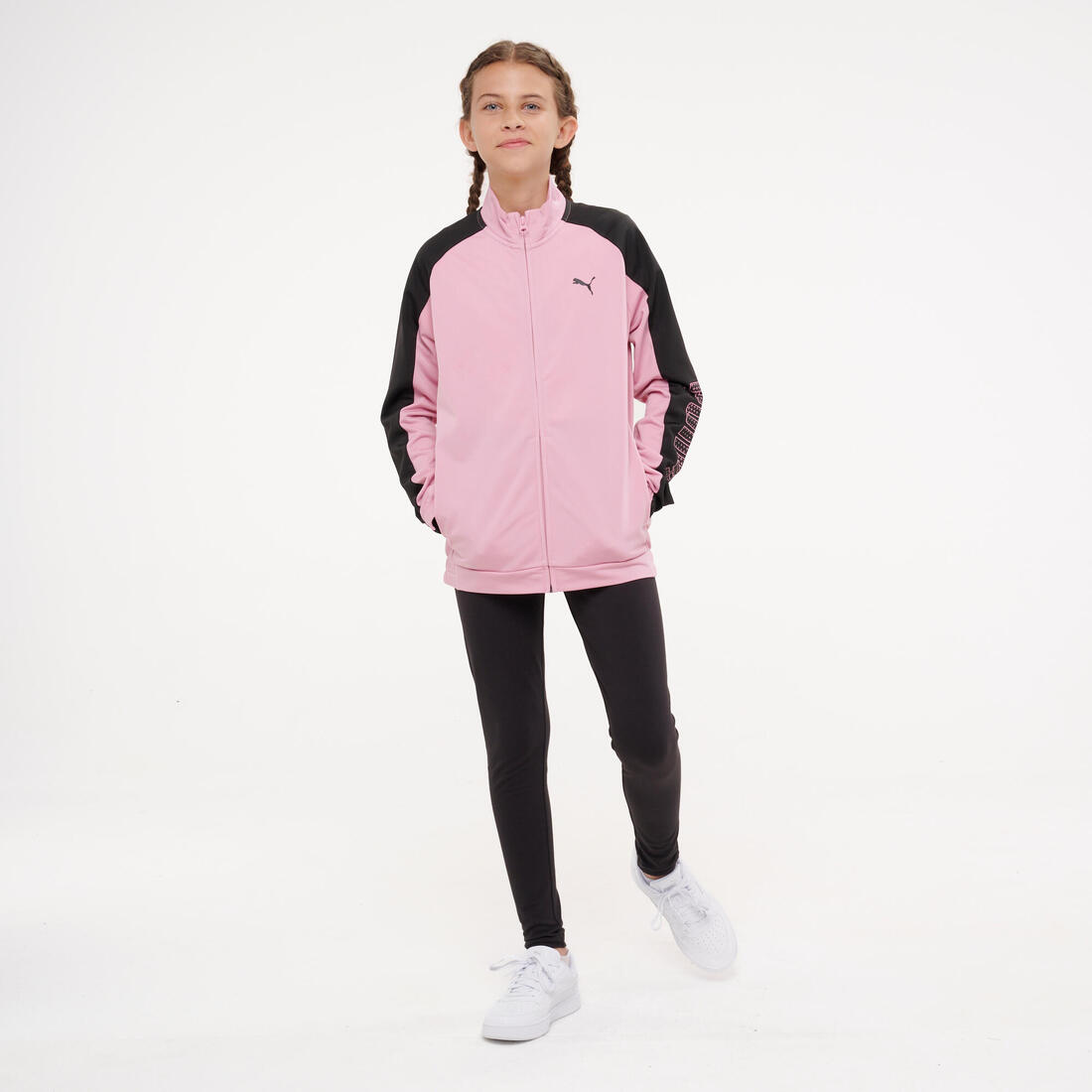 Ensemble survêtement polyester fille, rose et