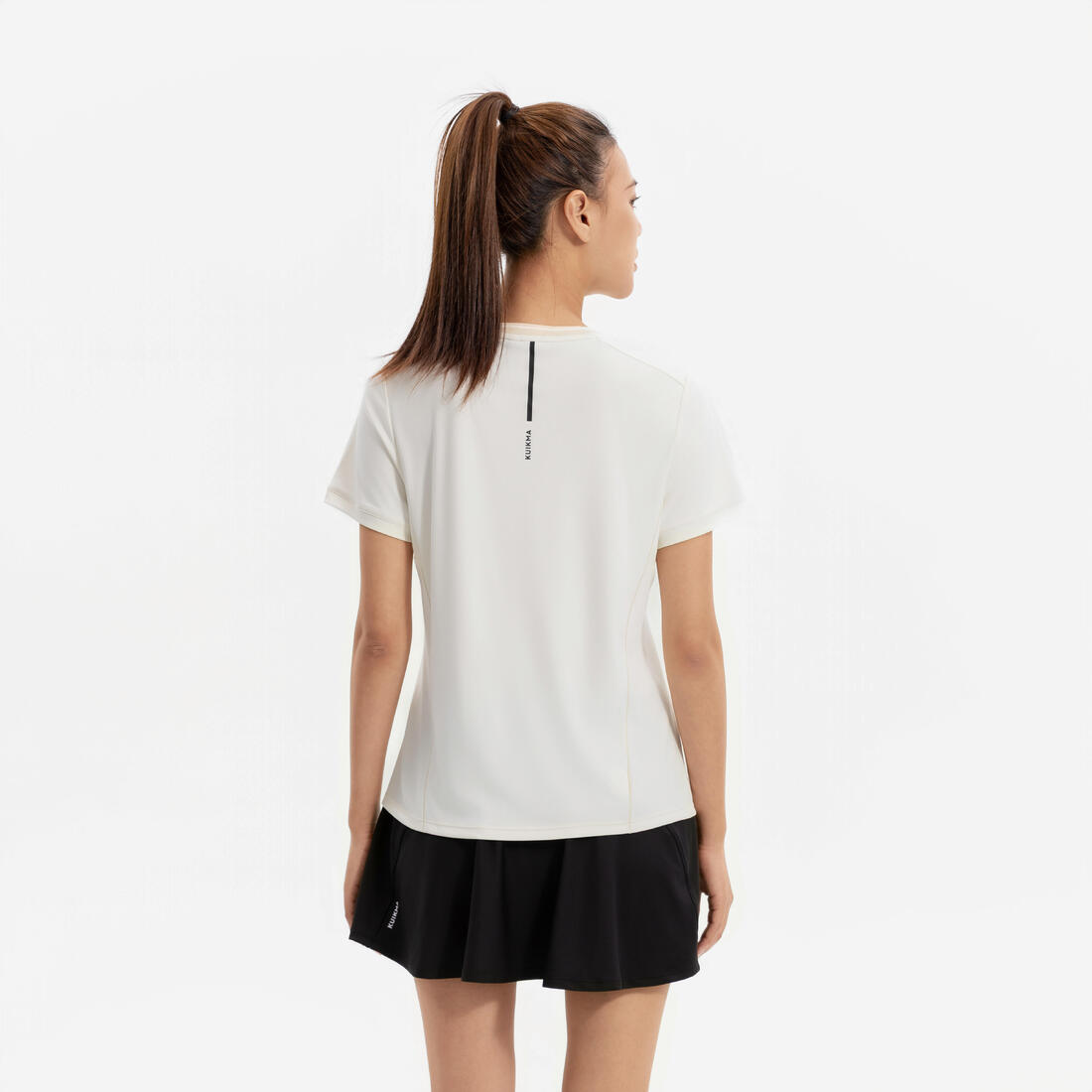 T-shirt de tennis respirant col rond femme, Dry