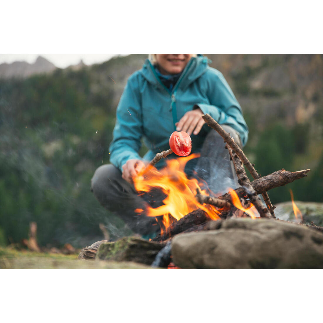 Popote 4 personnes de camping en acier inox + anti-adhésif