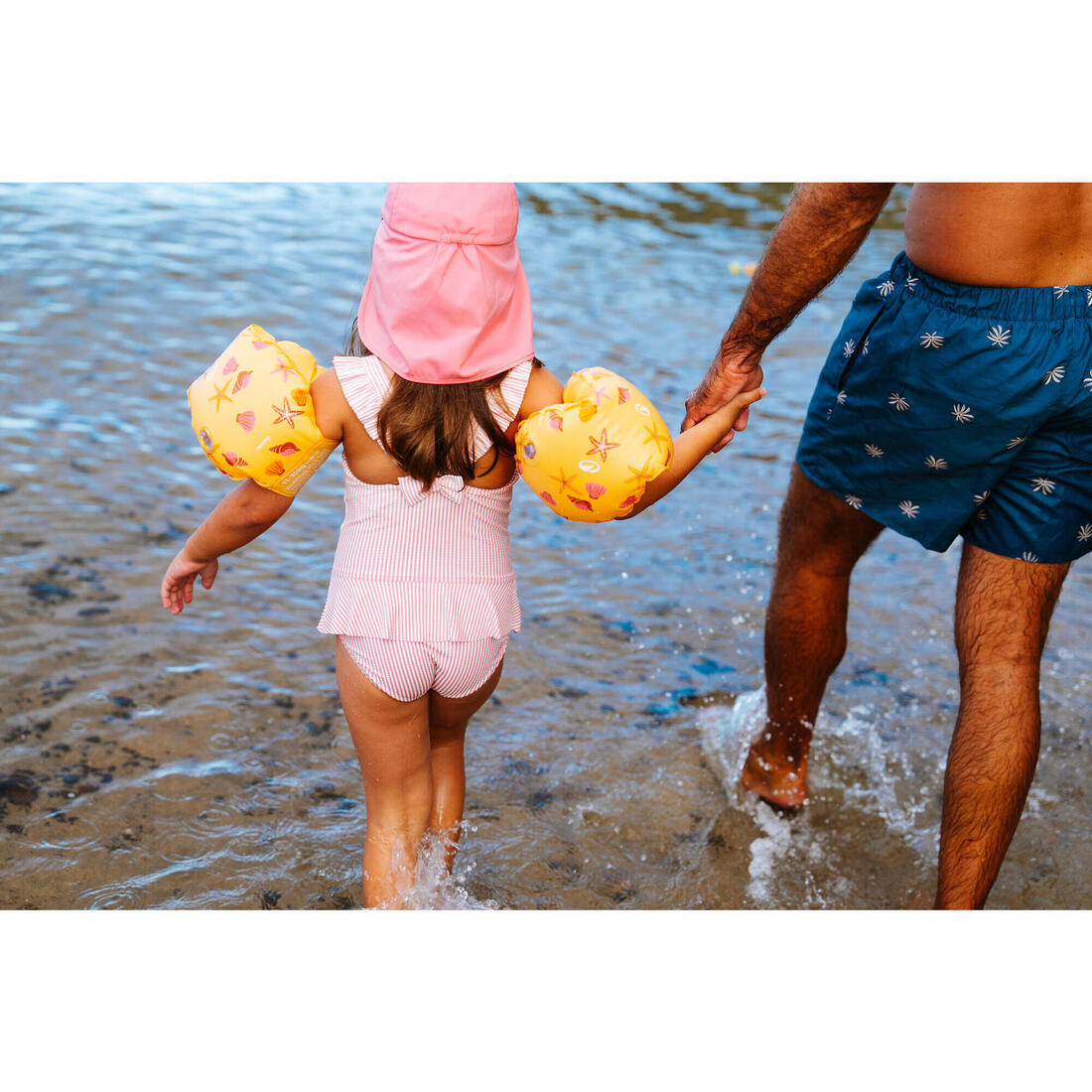 Maillot de bain 1 pièce jupette Bébé / Fille - rayé rose et blanc
