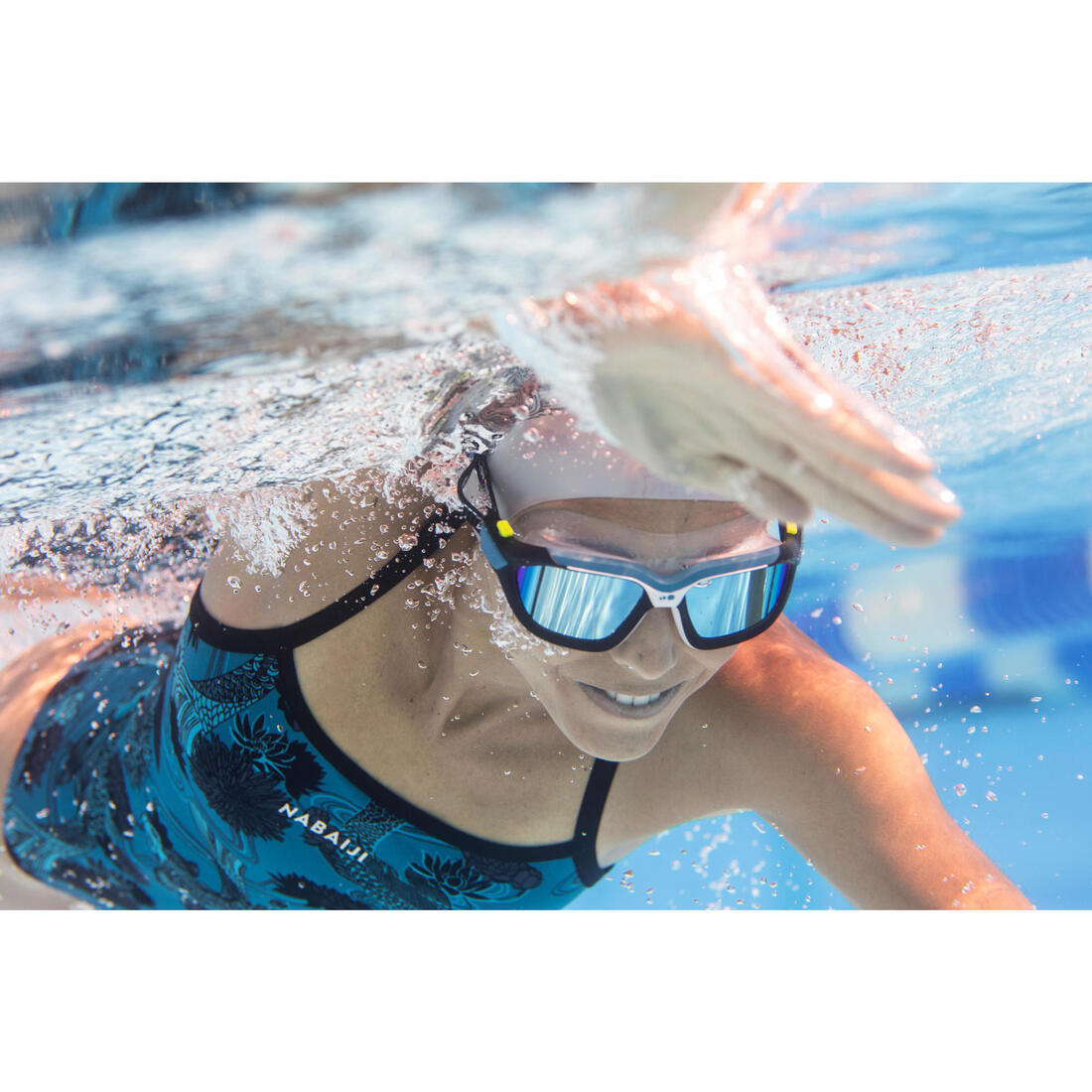 Masque de piscine Active - verres miroirs - grande taille