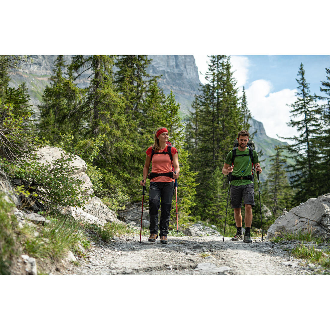 Pantalon modulable 2 en 1 de trek montagne - MT100 Gris femme