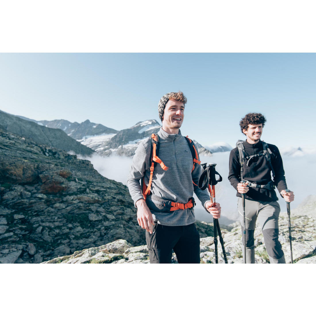 Polaire de randonnée montagne homme, MH100 demi zip
