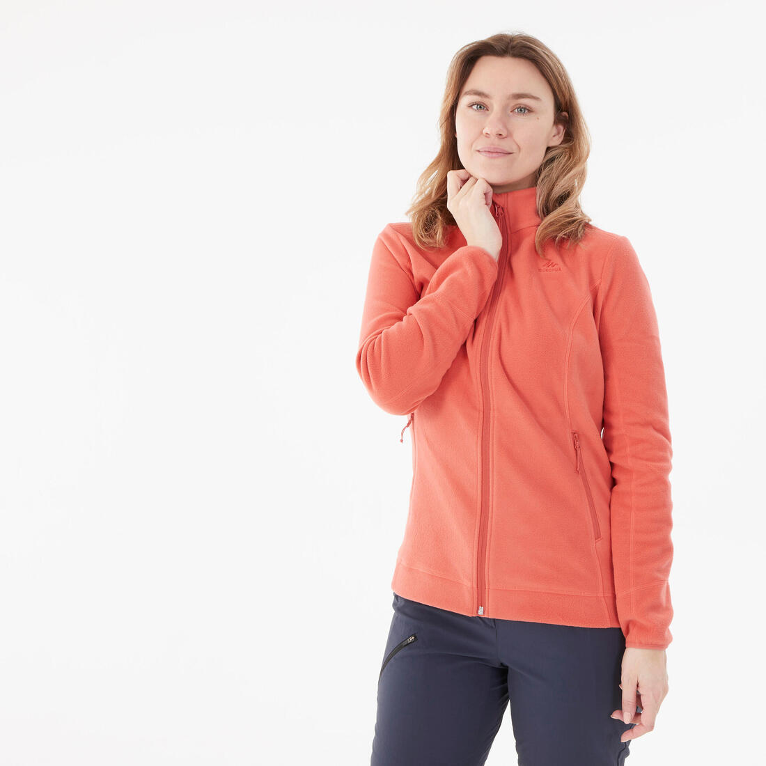 Polaire de randonnée montagne femme, MH100 full zip