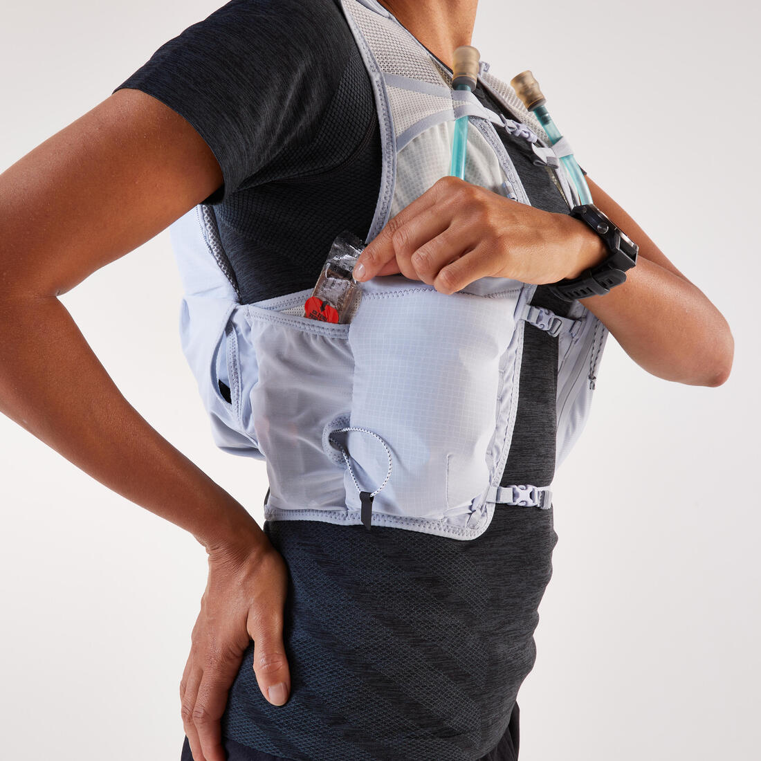 Sac trail running femme + 2 flasques 500ml incluses - KIPRUN 900 8L W