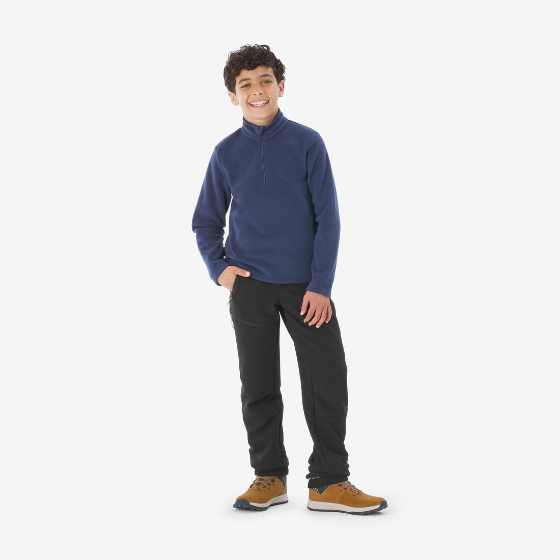 Polaire de randonnée enfant 7-15 ans, MH100 demi zip
