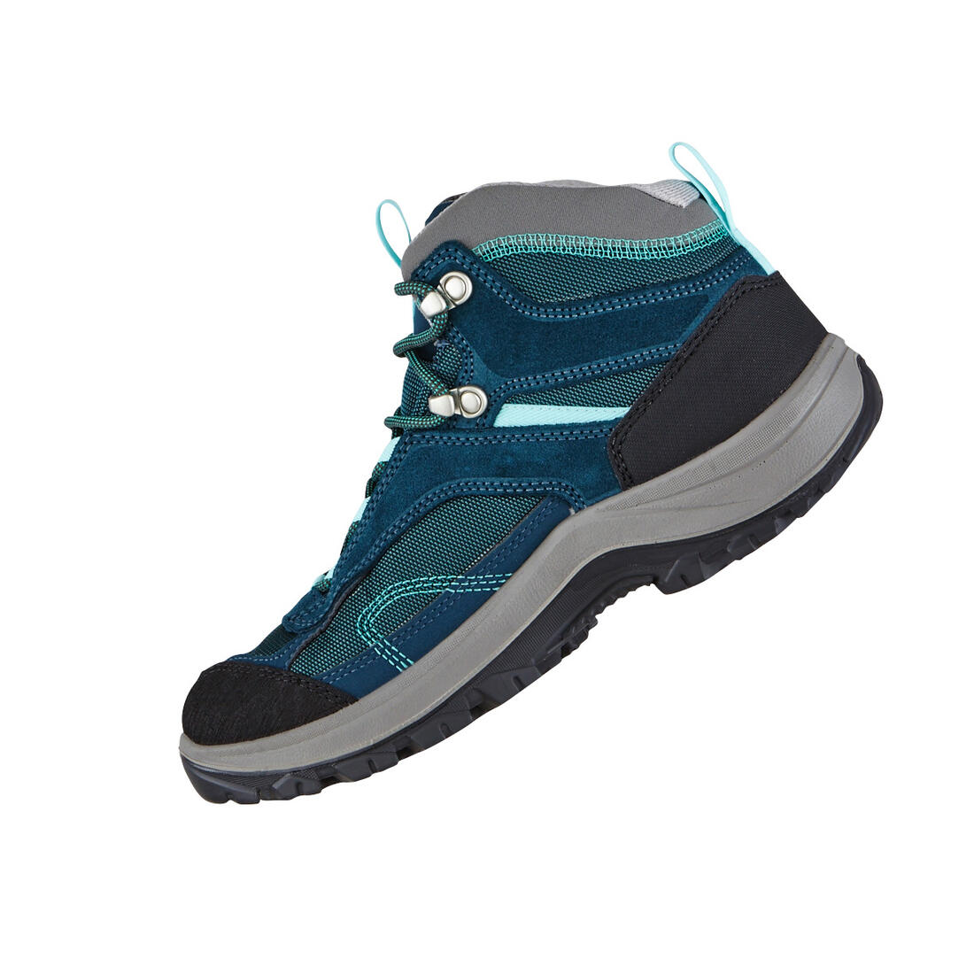 Chaussures imperméables de randonnée montagne - MH100 Mid Turquoise - Femme