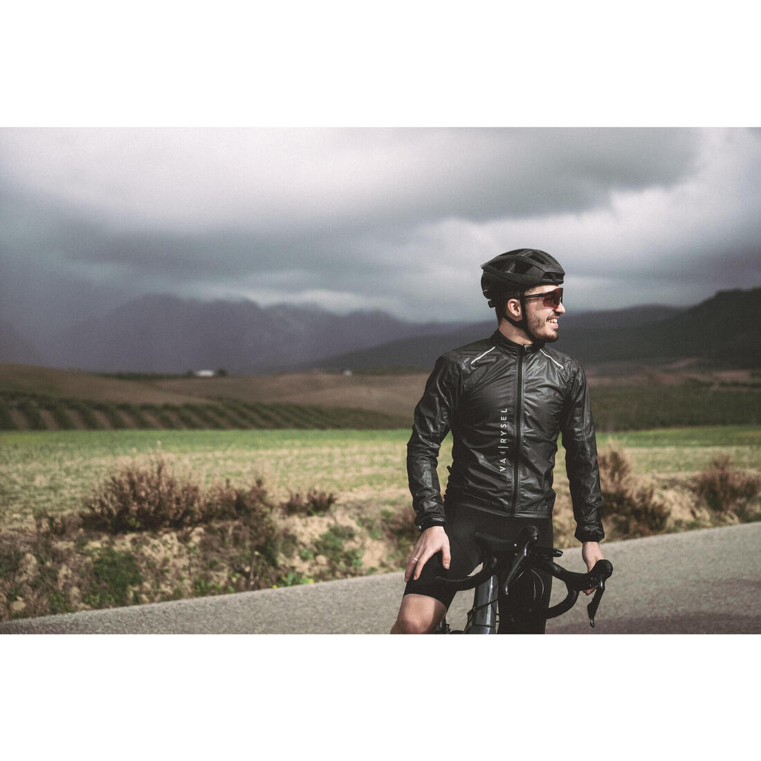 Coupe pluie vélo route manches longues homme - racer ultralight noir