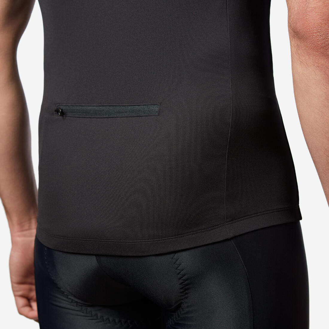 Maillot velo route manches courtes ete homme - essentiel noir