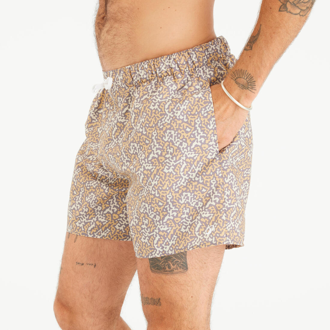 Boardshort surf 100 15" POPSTRIPE BLUE