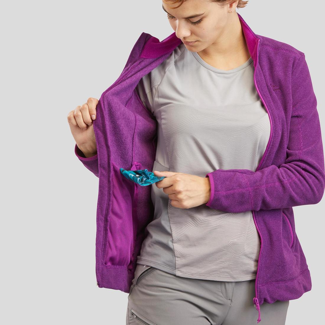 Polaire de randonnée montagne femme, MH100 full zip