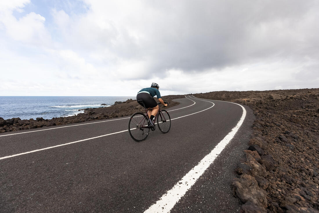 Maillot de vélo de route manches courtes été femme - Endurance emeraude