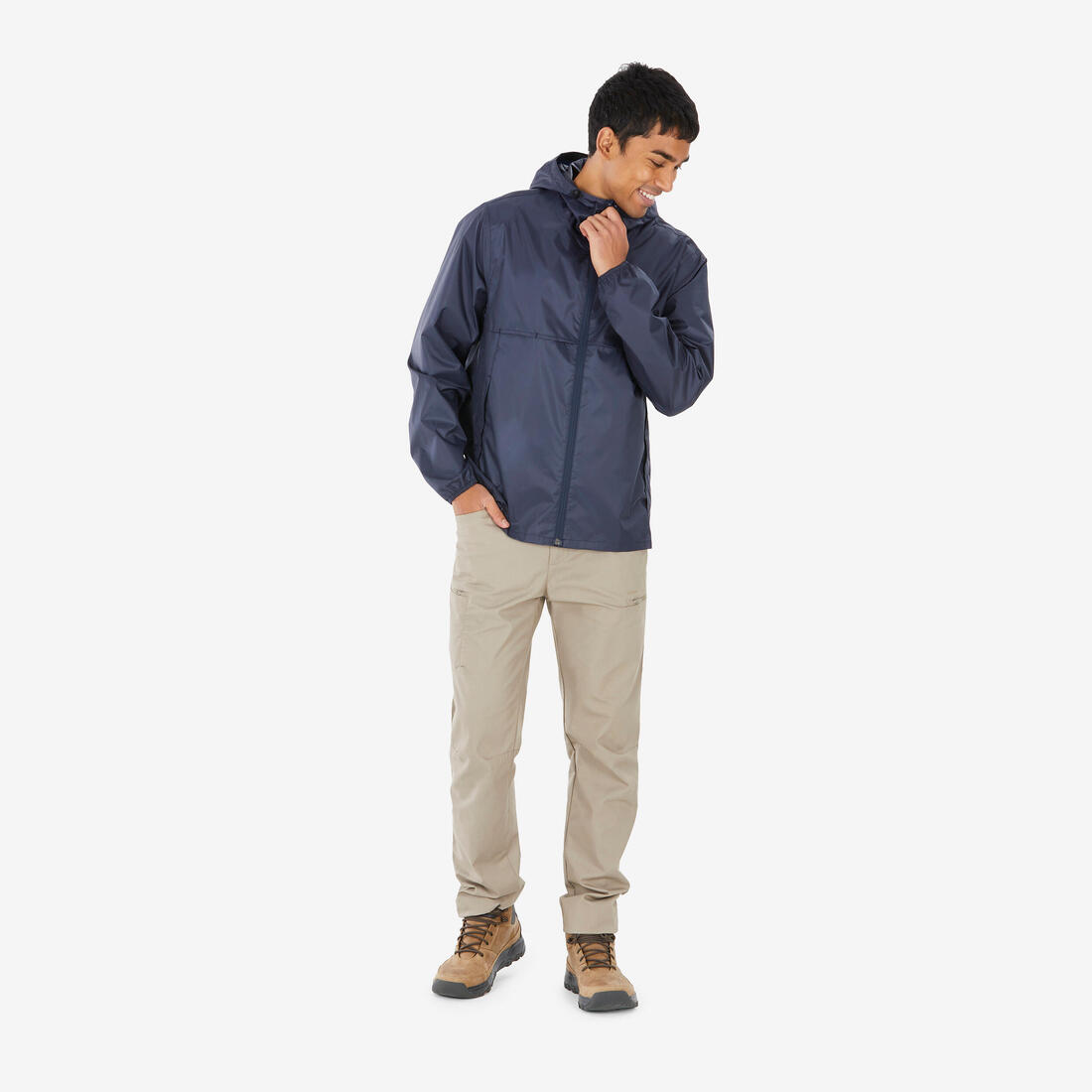 Veste de randonnée coupe-vent imperméable homme, Raincut Full Zip