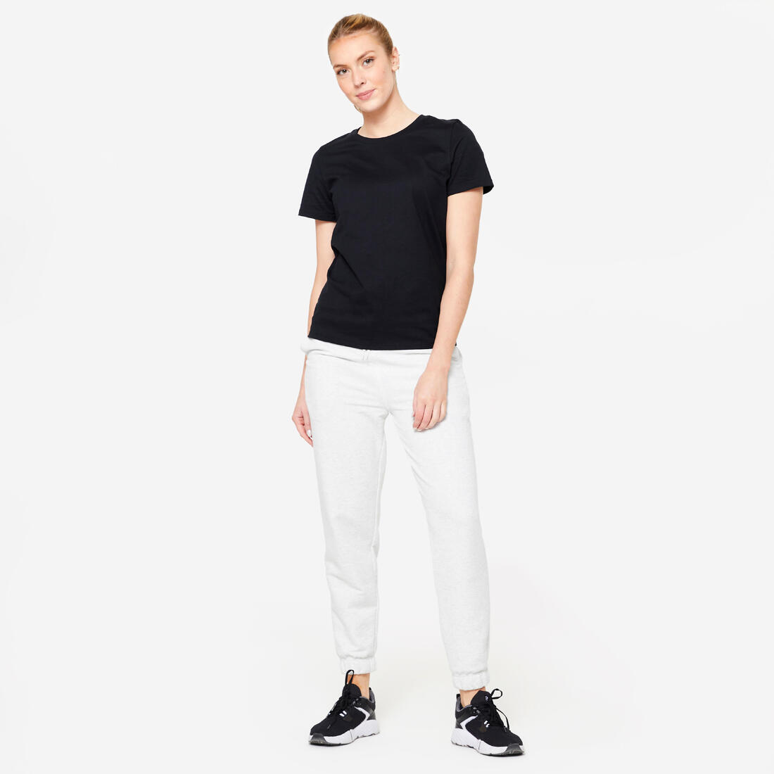 Tee-shirt en coton col rond femme