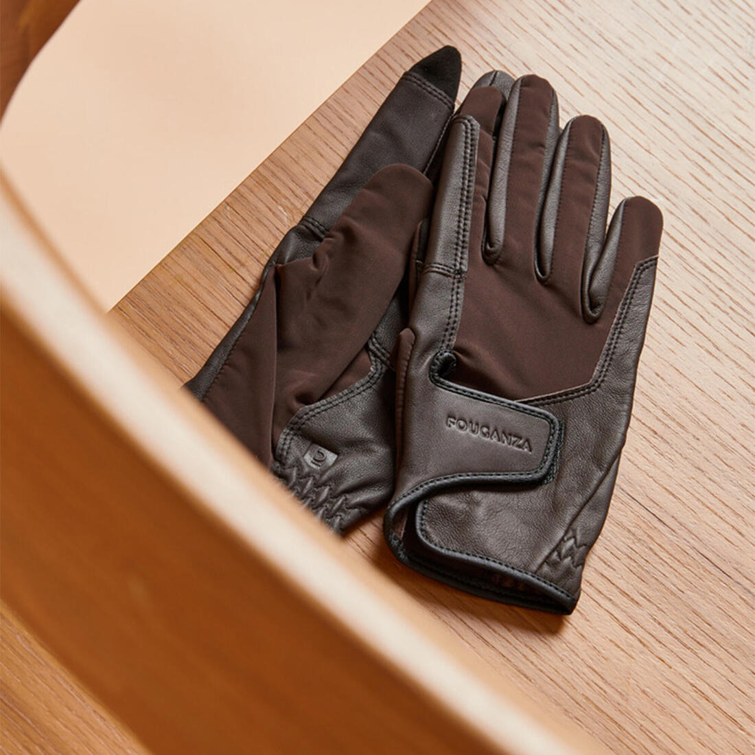 Gants cuir équitation adulte Caramel