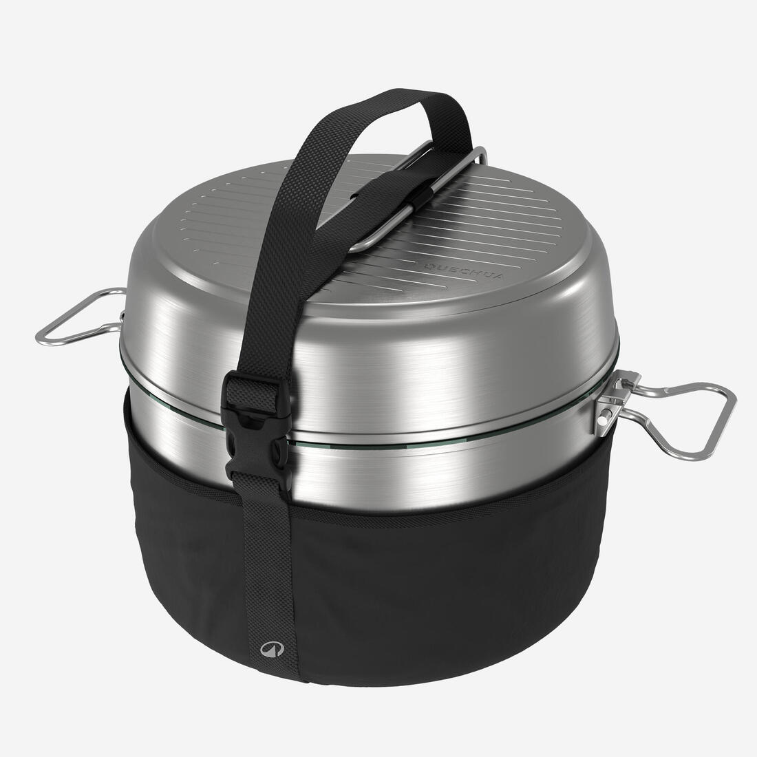 Popote 4 personnes de camping en acier inox + anti-adhésif