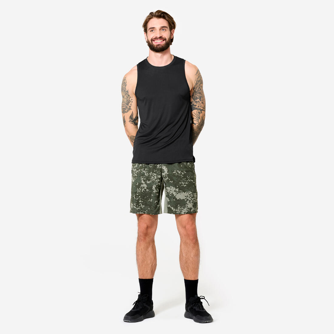 Short de fitness respirant poches zippées homme