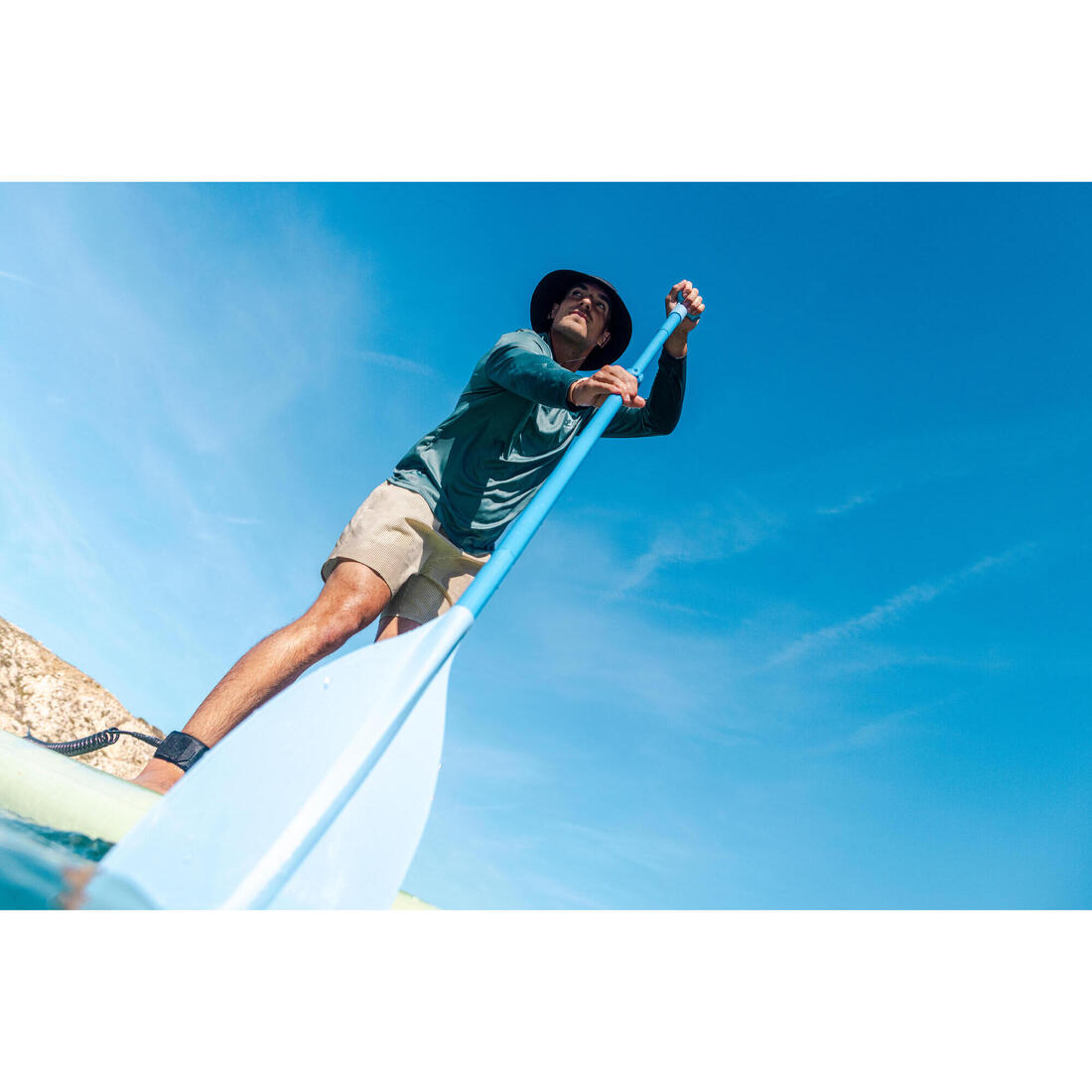 Pagaie convertible SUP et kayak, 100 bleu - 160-220cm