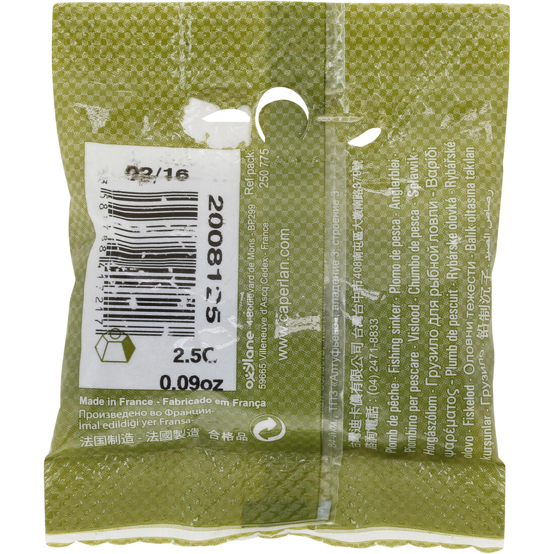 Plomb pêche chevrotine 2.5 g